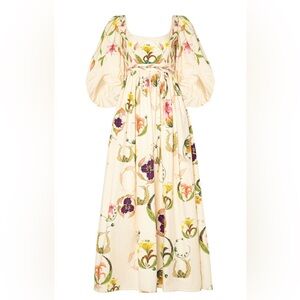Agua by Agua Bendita Vivienne Floral Maxi Dress with Puff Sleeves